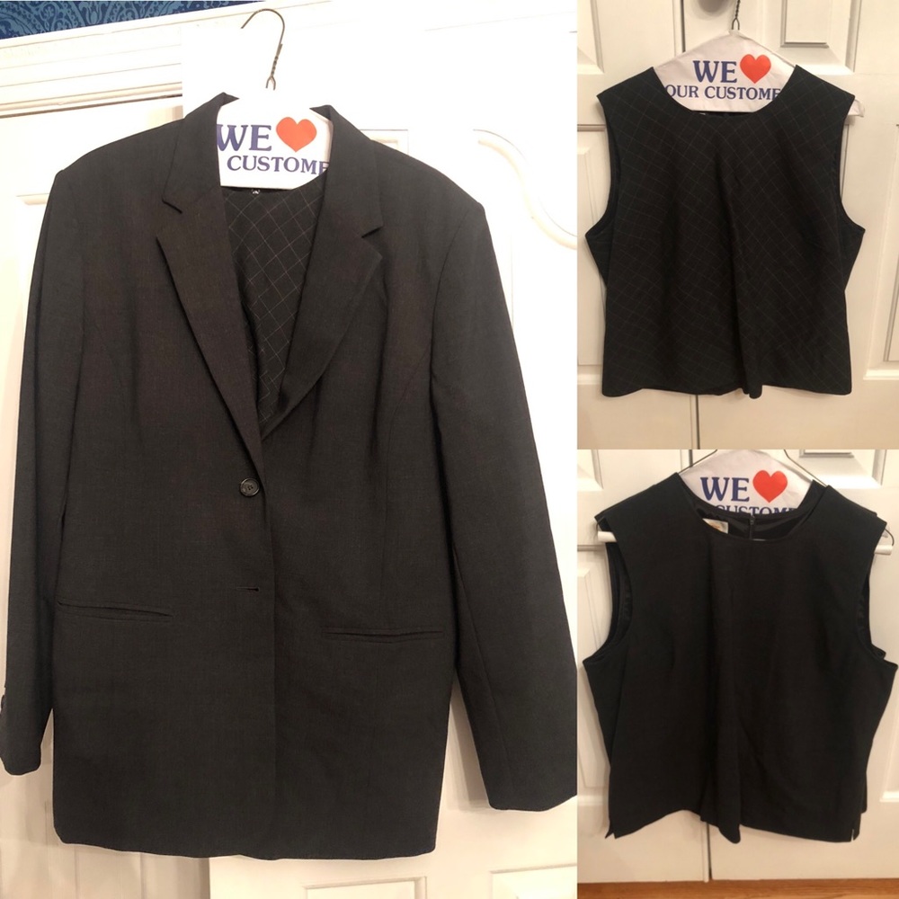 Talbots Gray Blazer And Matching Shell Tops - image 1